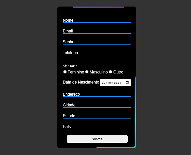 Formulário de Registro